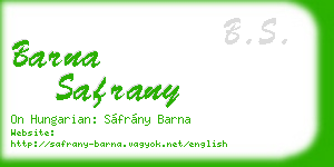 barna safrany business card