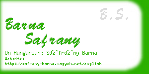 barna safrany business card